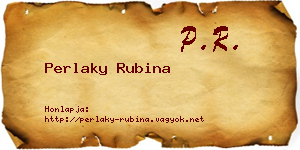 Perlaky Rubina névjegykártya